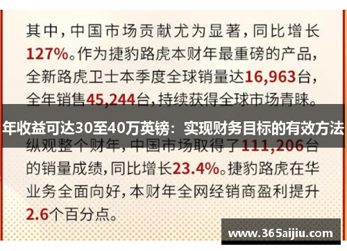 年收益可达30至40万英镑：实现财务目标的有效方法